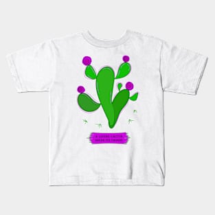 Green bald cactus Kids T-Shirt